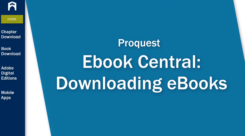 Ebook Central: Downloading eBooks tutorial