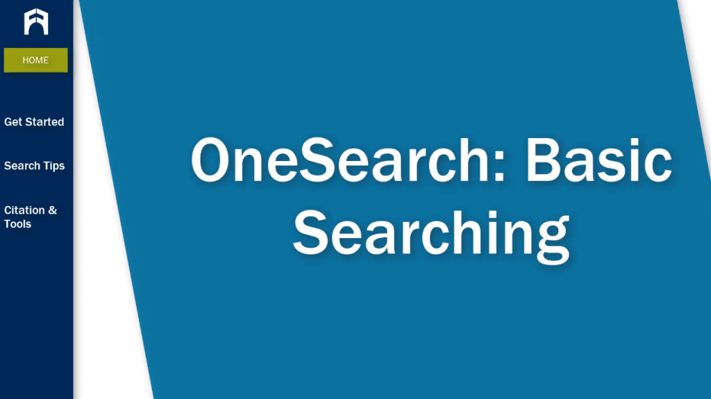 OneSearch: Basic Searching tutorial