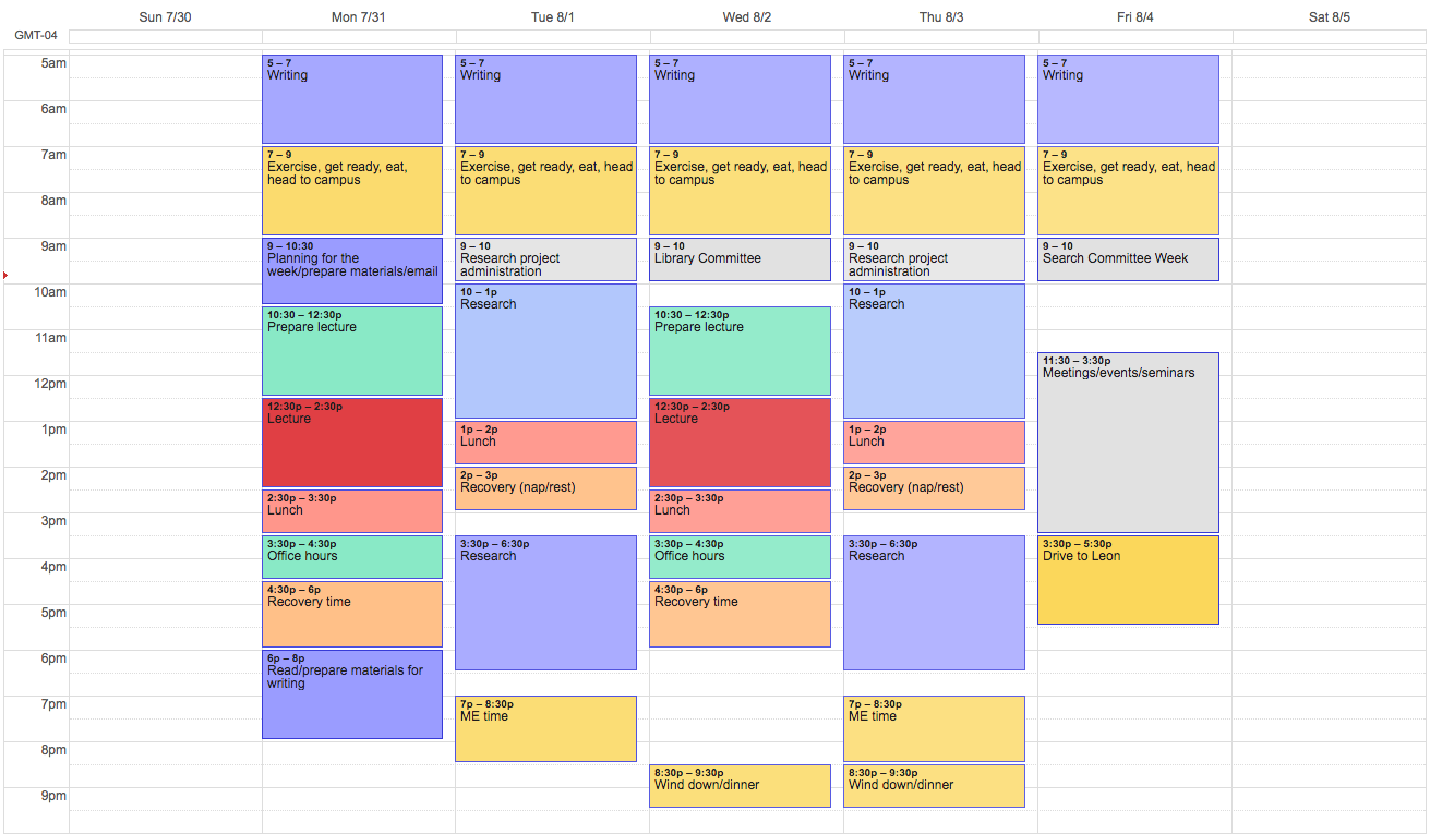 graphic displays a calendar schedule