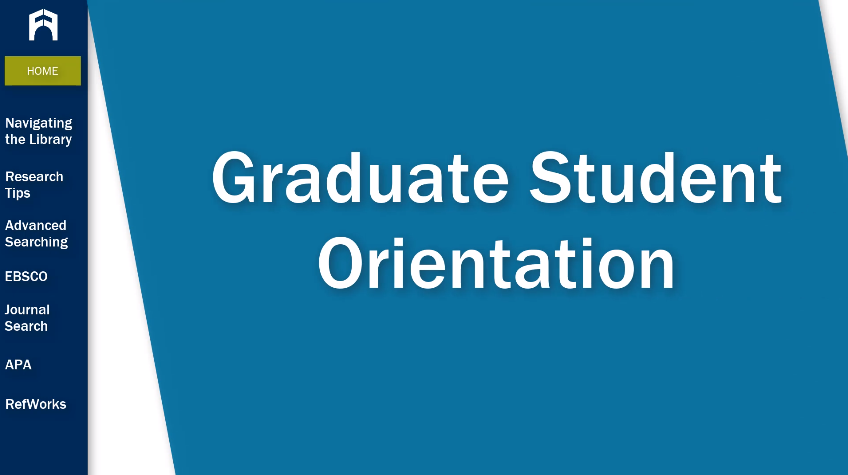 Graduate Student Orientation tutorial